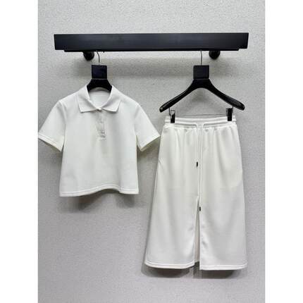 2026年夏季新款简约POLO领短袖短裤两件套休闲减龄小个子套装