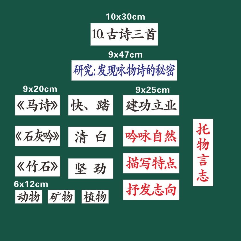 六年级下册古诗三首马诗石灰吟竹石板书设计老师公开课用教具贴片