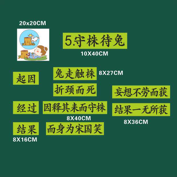 守株待兔公开课磁性板书贴教具设计三年级语文下册定制黑板贴磁铁