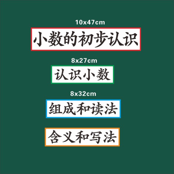 小数的初步认识三年级下册数学公开课磁性板书贴教具老师用黑板贴