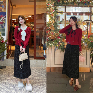 蝴蝶结毛衣 系带针织衫 TAKIYAS SHOP