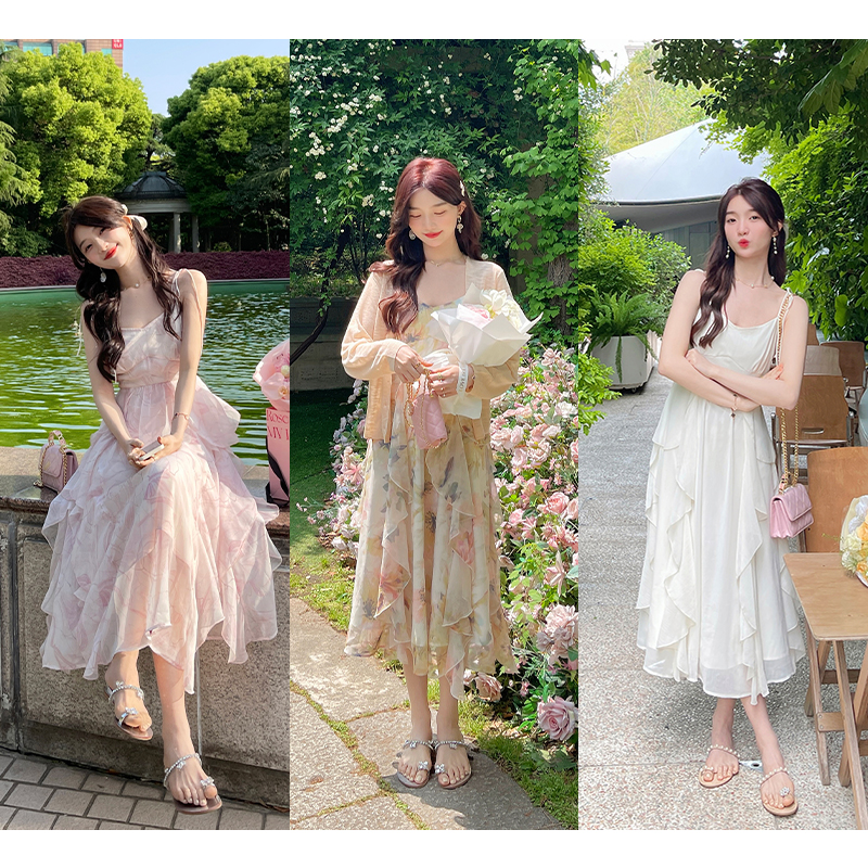 TAKIYAS SHOP 温柔风碎花吊带裙/开衫
