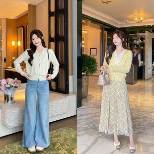 TAKIYAS SHOP 假两件针织衫/半裙/牛仔裤