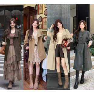 立领长款 仿麂皮外套 风衣 SHOP TAKIYAS