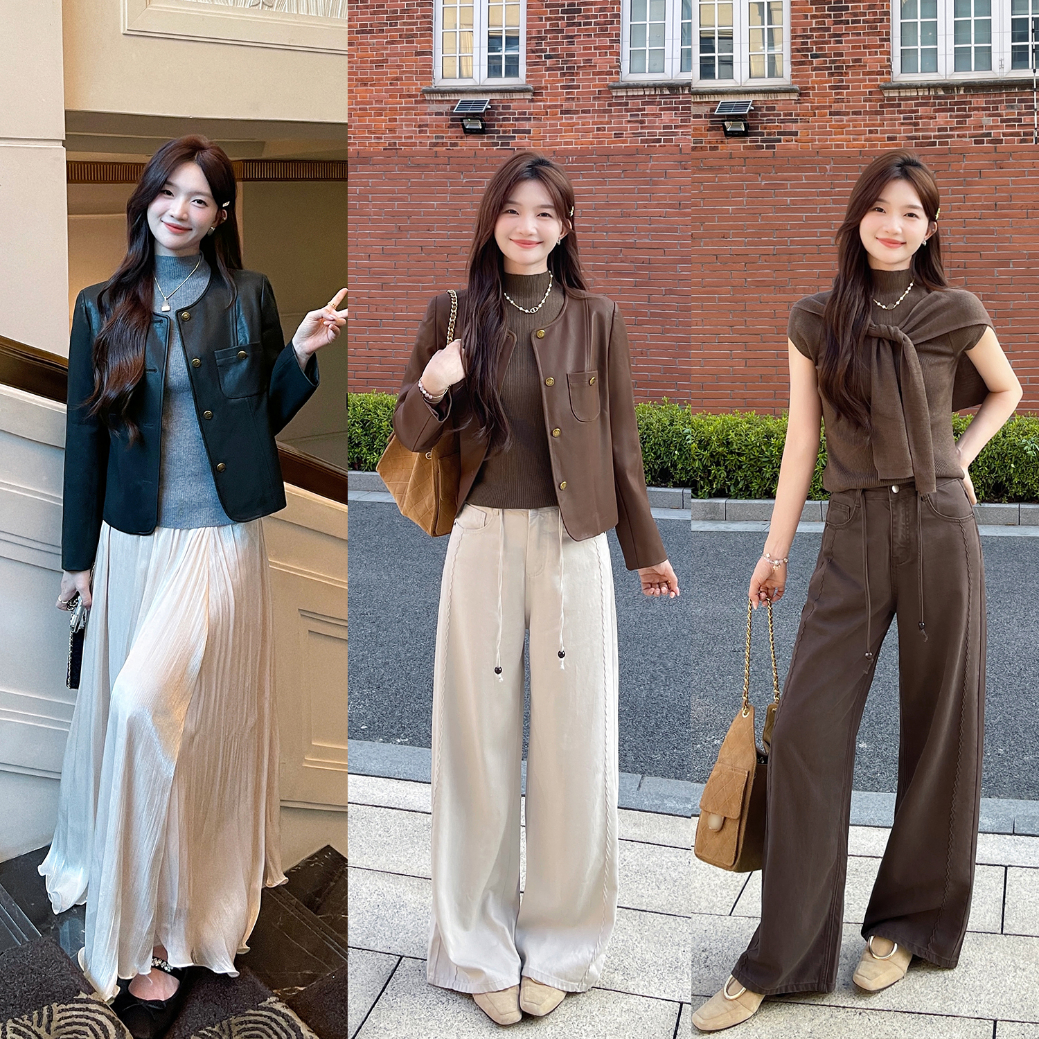 TAKIYAS SHOP 针织衫/pu皮外套/牛仔裤