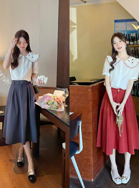 TAKIYAS SHOP 爱心翻领衬衫/半裙