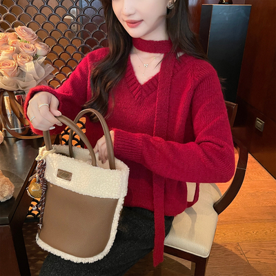 TAKIYAS SHOP 挂脖飘带毛衣