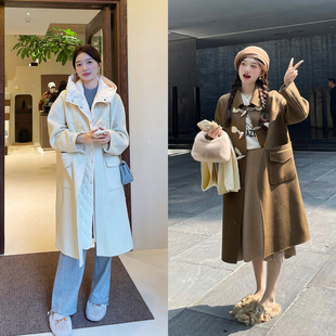 TAKIYAS SHOP马甲仿牛角扣双面呢大衣