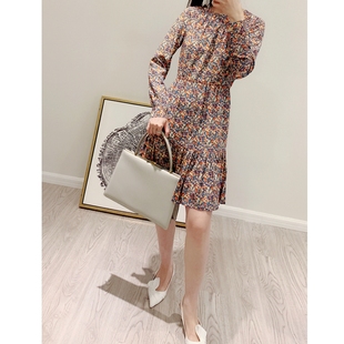 斑斓碎花 浓墨重彩 23姆米重绉真丝长袖连衣裙女度假裙子H52Z37