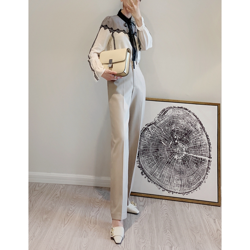 挺括中高腰宽松莫兰迪百搭直筒裤