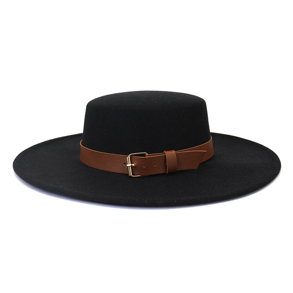 男女士欧美时尚大檐帽亚马逊速卖通秋冬季英伦风毛呢平顶帽子