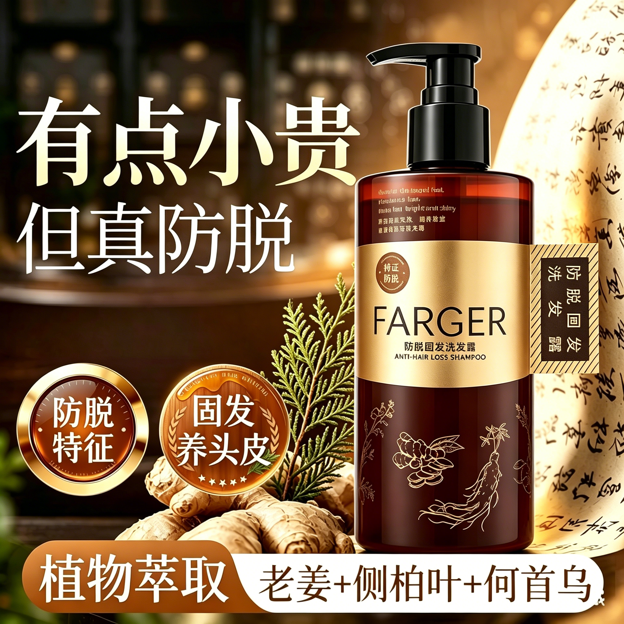 熬夜压力油脂性掉发持证防脱洗发
