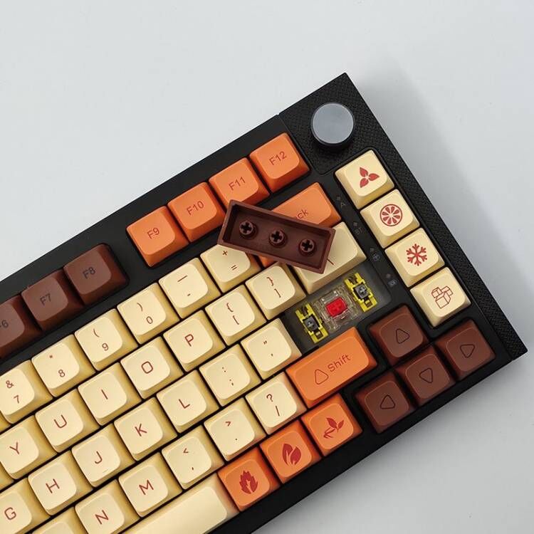 柠檬薄荷十字键帽XDA高度pbt材质热升华机械键盘64/68/87/104/108