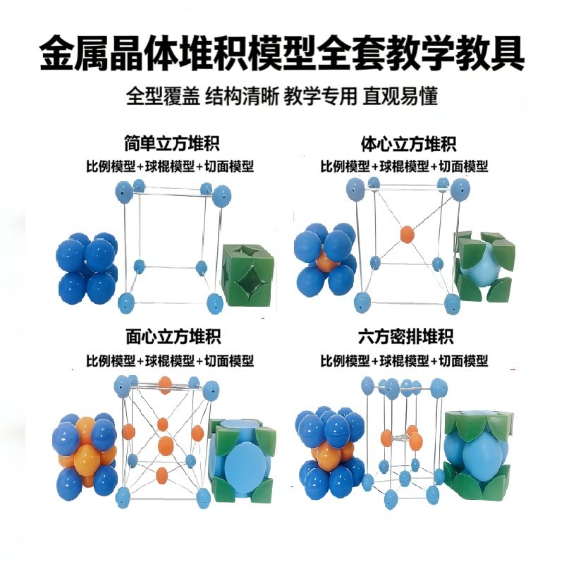 金属晶体堆积模型简单体心面心立方六方密排球棍比例切面全套教具,文具电教/文化用品/商务用品,教学标本/模型,淘宝优惠券,粉丝福利购,淘宝优惠卷