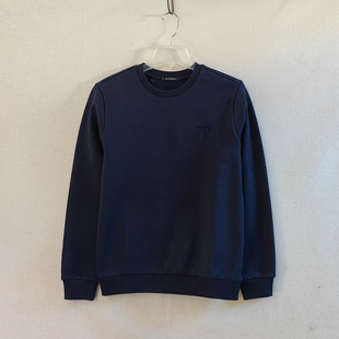 健康布问号倒三角小LOGO男女秋冬休闲卫衣通勤内搭圆领长袖 打底衫