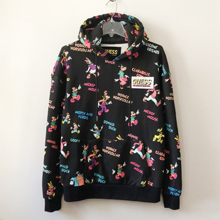 卡通休闲情侣 oversize联名男女连帽倒三角 大版 型字母盖系列卫衣