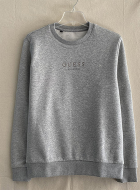 烫金小标字母G系列男士卫衣 秋冬加绒加厚圆领衫黑色灰色男款长袖