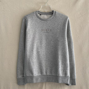 长袖 烫金小标字母G系列男士 黑色灰色男款 秋冬加绒加厚圆领衫 卫衣