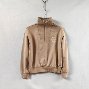 潮流上衣毛圈舒适短款 G系列女士落肩款 酷街 休闲卫衣 拉链立领冬季