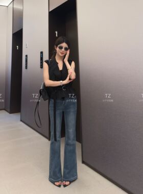 【婷子定制】150小个子改版夏款显瘦显腿长显比例微喇牛仔裤2686
