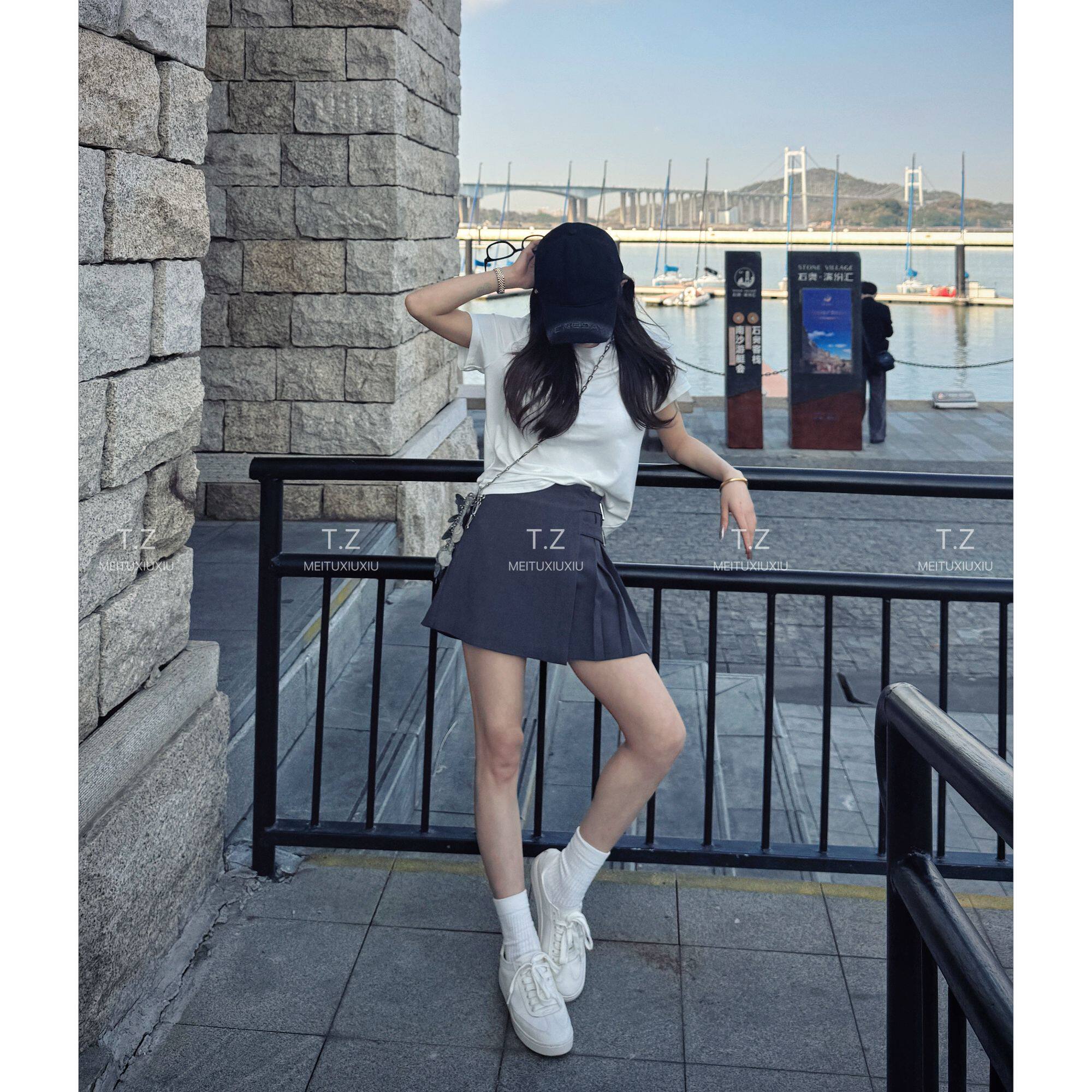 【婷子定制】~150小个子改版春款韩系气质百搭百褶短裙D3153
