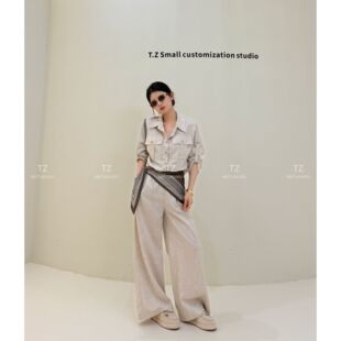 【婷子定制】~150小个子春夏款高级感亚麻工装显高显瘦连体裤E176