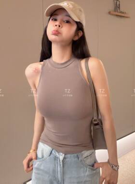 【婷子定制】~150小个子改版夏款休闲百搭修身显瘦挂脖背心F27