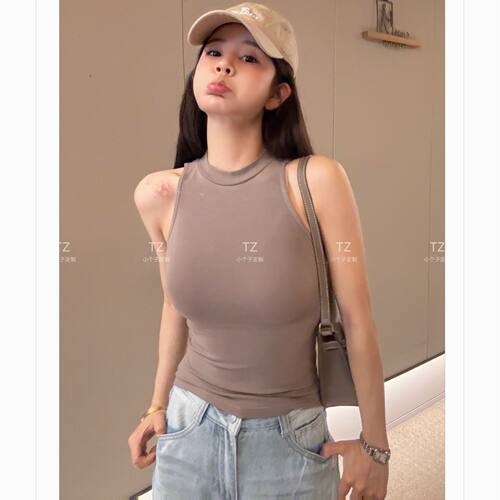 【婷子定制】~150小个子改版夏款休闲百搭修身显瘦挂脖背心F27