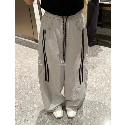【婷子定制】150小个子改版夏款双杠条纹速干薄款休闲工装裤E387
