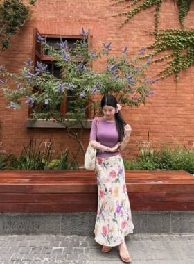 【婷子定制】150小个子改版夏款油画花卉氛围感碎鱼尾半身裙E345