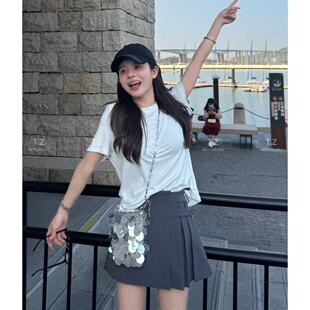 春夏款 婷子定制 150小个子改版 上衣D3115 休闲百搭基础纯色短袖