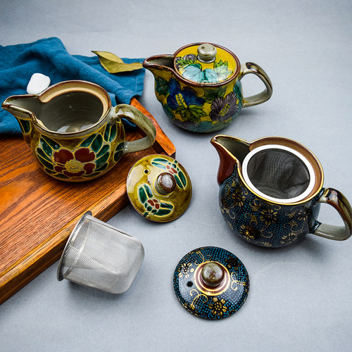 日本原装进口九谷烧包邮茶壶