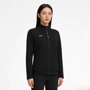 李宁卫衣秋季女团购系列时尚简约常规透气针织无帽薄外套AWDVB02