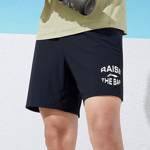 LI-NING/李宁男子健身系列舒适贴身休闲百搭针织运动短裤AKYT073