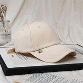 棒球帽女韩版 显脸小春秋网红软顶蓝色帽子男夏纯色鸭舌帽ins潮牌
