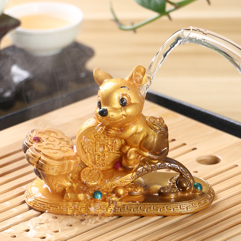 变色如意鼠钱茶宠摆件家用茶桌茶台招财精品可养茶道配件茶玩装饰