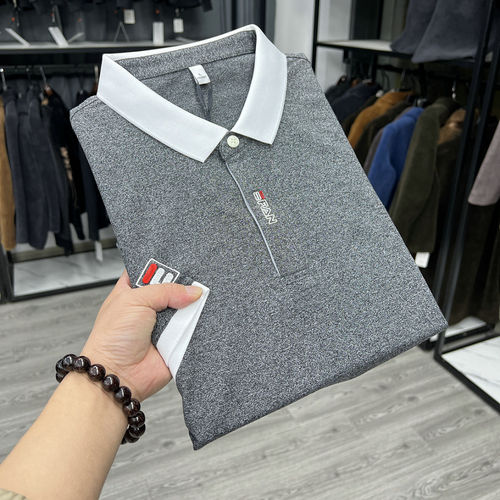 撞色领短袖Polo衫时尚休闲夏季薄款软糯透气显瘦修身半袖体恤衫潮