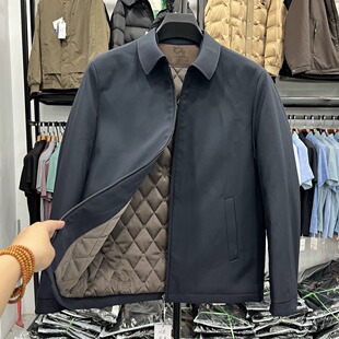 棉服加棉行政夹克翻领商务休闲加厚驼绒保暖棉衣外套通勤爸爸装