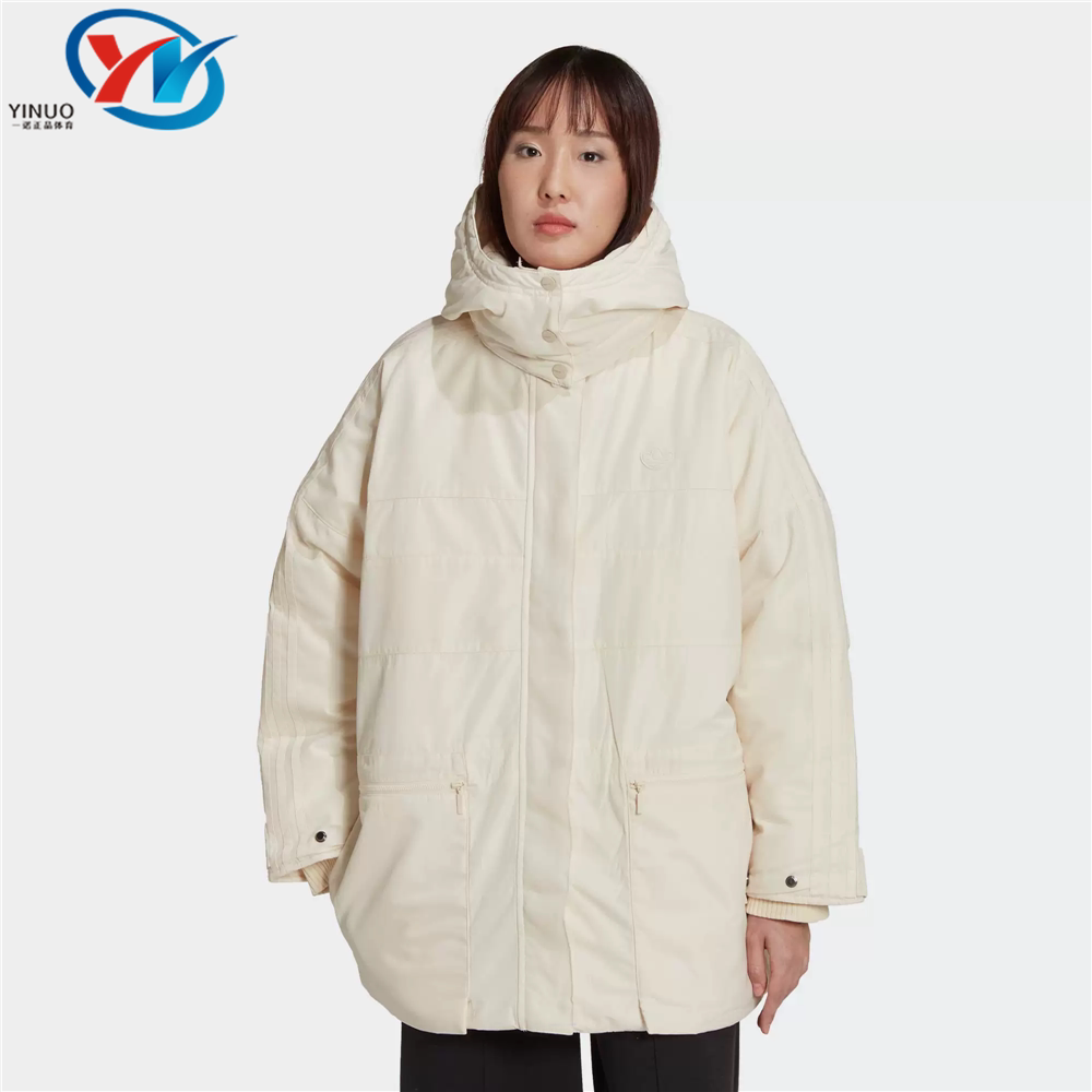 Adidas三叶草女子连帽保暖棉服