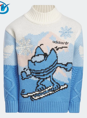 Adidas/阿迪达斯 三叶草 儿童卡通圆领运动休闲套头毛衣 HZ9216