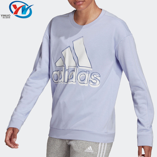 Adidas/阿迪达斯 女子宽松大LOGO经典休闲运动卫衣套头衫 HB5106