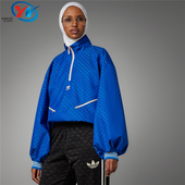 IK7882 Adidas 女子满印半开拉链运动套头衫 三叶草 7883 阿迪达斯