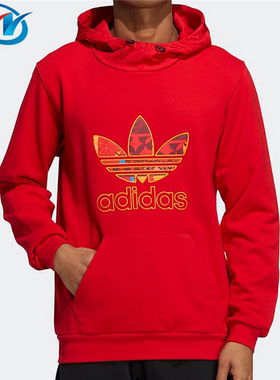 Adidas/阿迪达斯 三叶草 男子运动连帽抽绳套头卫衣 HD0318 0319