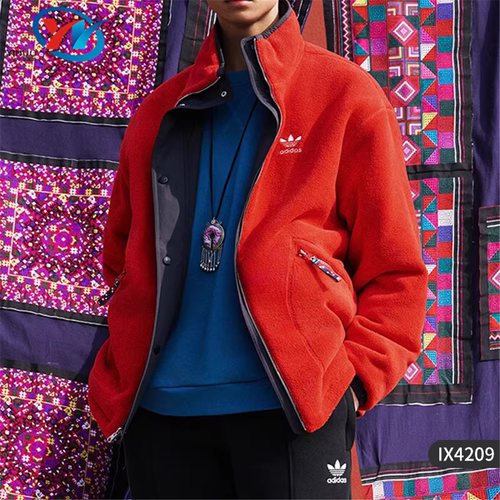 阿迪达斯三叶草男立领保暖棉服
