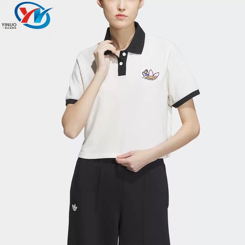 Adidas三叶草女短袖运动POLO衫