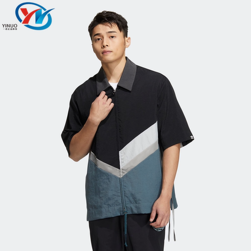 阿迪达斯男子透气运动短袖衬衫