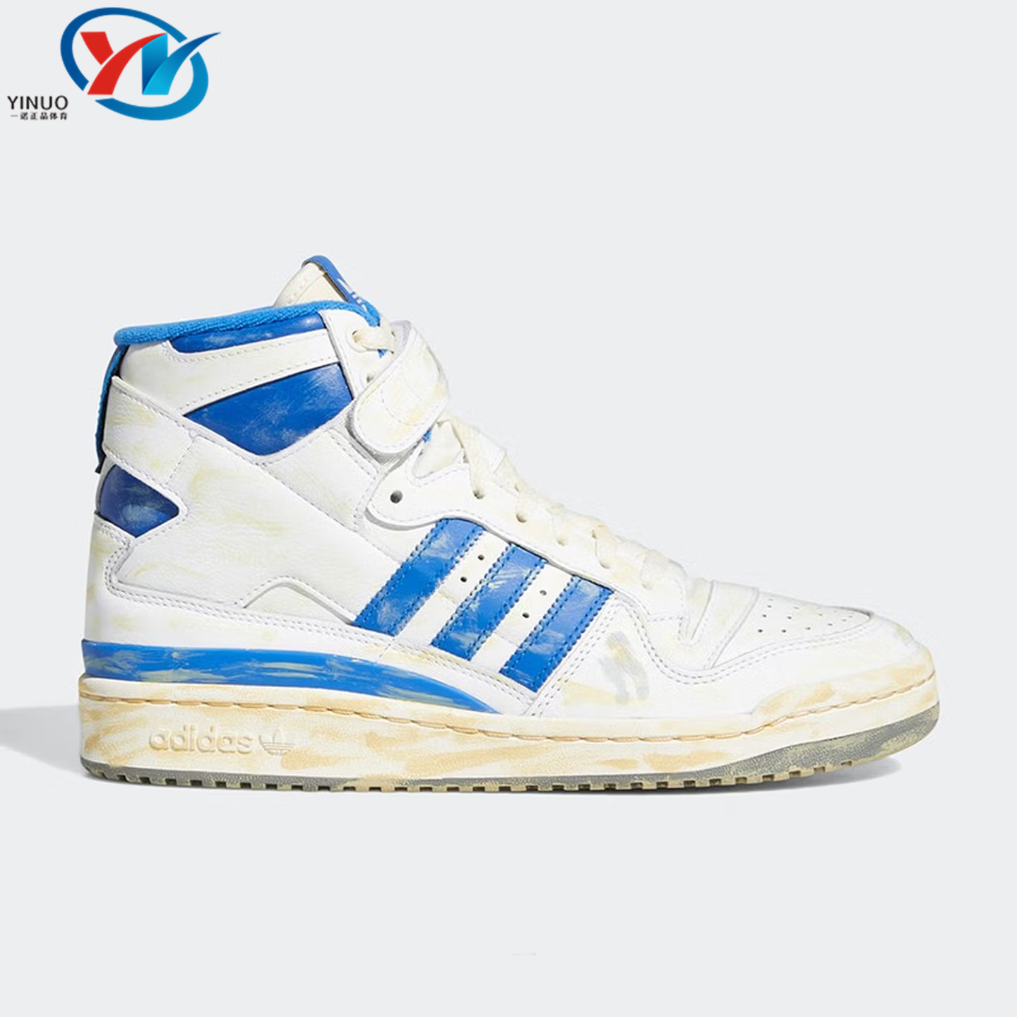 阿迪达斯三叶草男女高帮做旧板鞋