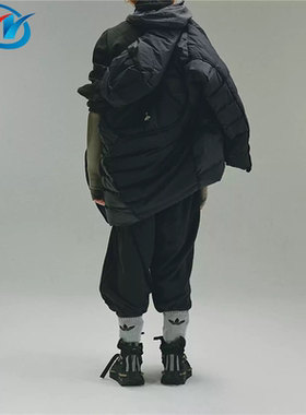 Adidas/阿迪达斯三叶草HAMCUS联名男女复古拼接保暖羽绒服 IX4343