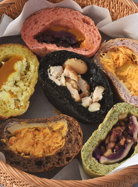 欣小焙欧包手作烘焙全麦夹心带馅学生早餐奶酪肉松芋泥面包120g