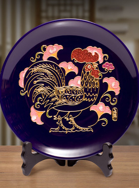 金鸡报喜金箔摆件生肖公鸡吉祥物